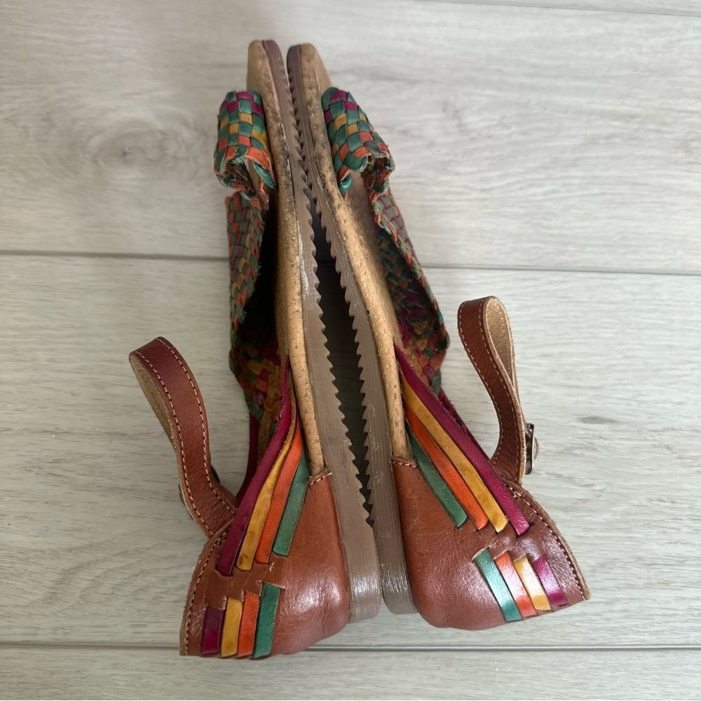 Calza Hortegas Mexican Huarache Sandals Handwoven Aztec Southwestern Leather 7 - Picture 3 of 9